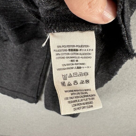 Free People We the Free Top Womens Size S Charcoal Split Back Turtleneck Hi-Low - Picture 5 of 9